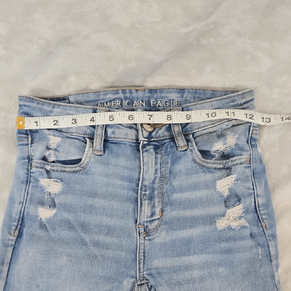American Eagle Outfitters Light Blue Distressed Skinny Jeans - Picture 5 of 6
